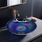 Ruvati 16 inch Murano Glass Art Vessel Circle Decorative Pattern Bathroom Sink Celestial Blue RVB3044 - alternate 1